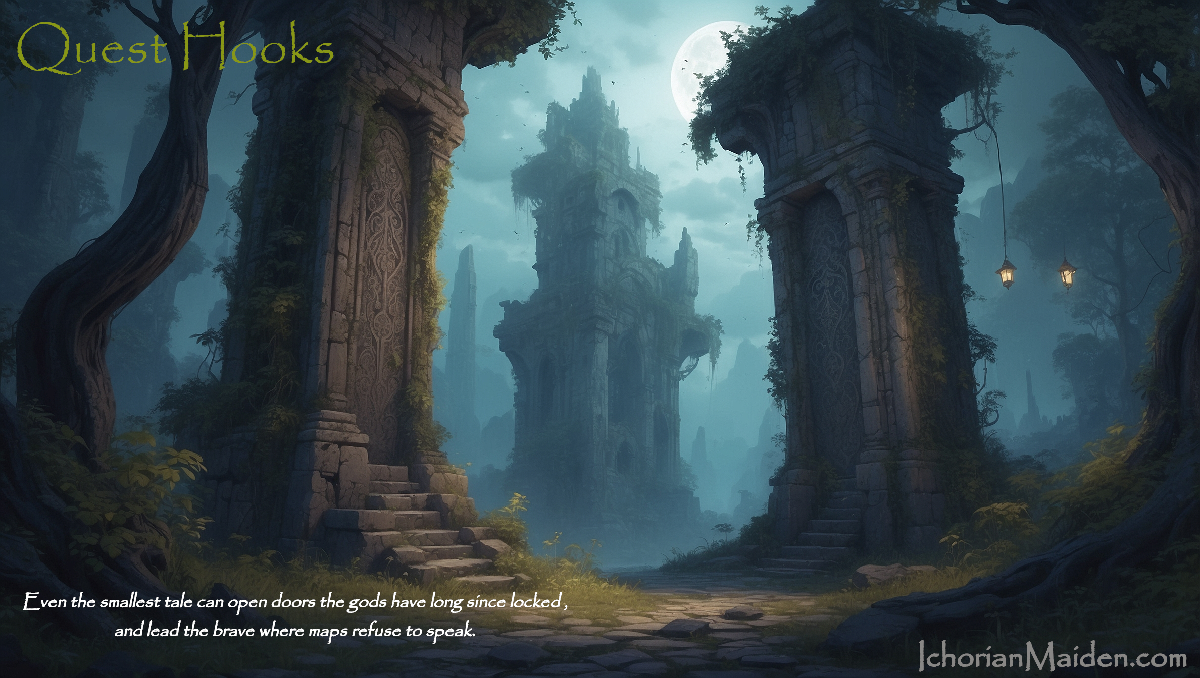 Fantasy tower ruins wallpaper